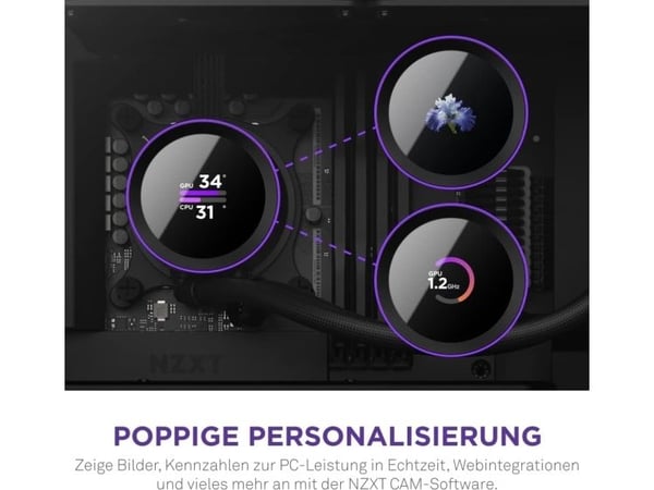 NZXT Kraken 280 - Væskekjølesystem for prosessor - med LCD-skjerm - (for: LGA115x Socket, LGA1200, LGA1700, AM4, AM5, sTRX4, TR4) - kobber - 140 mm...