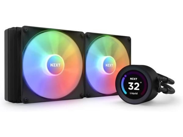 NZXT Kraken Elite 280 RGB - Væskekjølesystem for prosessor - med LCD-skjerm - (for: LGA115x Socket, LGA1200, LGA1700, AM4, AM5, sTRX4, TR4) - kobbe...