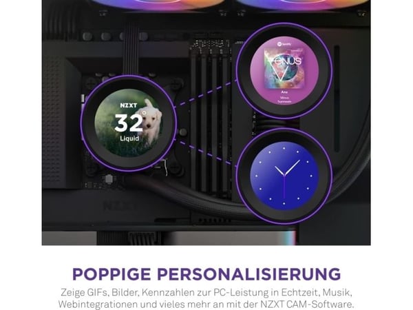 NZXT Kraken Elite 280 RGB - Væskekjølesystem for prosessor - med LCD-skjerm - (for: LGA115x Socket, LGA1200, LGA1700, AM4, AM5, sTRX4, TR4) - kobbe...
