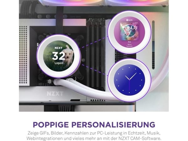 NZXT Kraken Elite 280 RGB - Væskekjølesystem for prosessor - med LCD-skjerm - (for: LGA115x Socket, LGA1200, LGA1700, AM4, AM5) - kobber - 140 mm -...