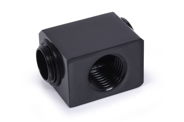 Alphacool lavprofiladapter 90 grader G1/4 tommer AG til G1/4 tommer IG - roterbar - svart