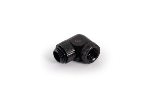 Alphacool 17618, Liitoskappaleet, Messinki, Musta, 1/4", 90°, 32,5 mm