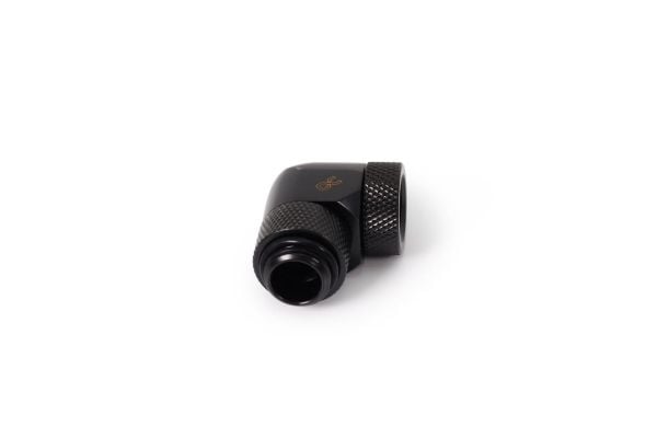 Alphacool 17618, Liitoskappaleet, Messinki, Musta, 1/4", 90°, 32,5 mm