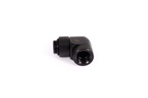 Alphacool 17618, Liitoskappaleet, Messinki, Musta, 1/4", 90°, 32,5 mm