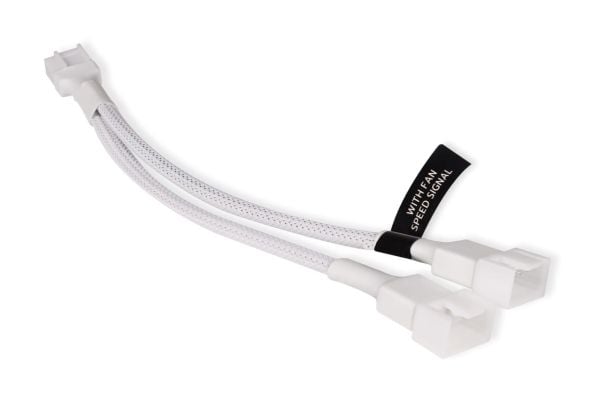 Alphacool Y-splitter 4-pins til 2x 4-pinners PWM 15cm - hvit
