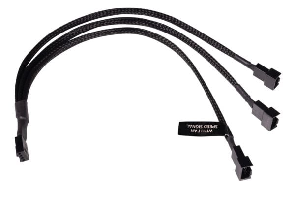 Alphacool Y-jakaja 4-nastainen 3x 4-nastaiseen PWM 30cm - musta