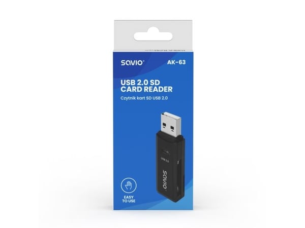 SAVIO AK-63 - Kortleser (SD, SDHC, SDXC, microSD, microSDHC, microSDXC) - USB 2.0