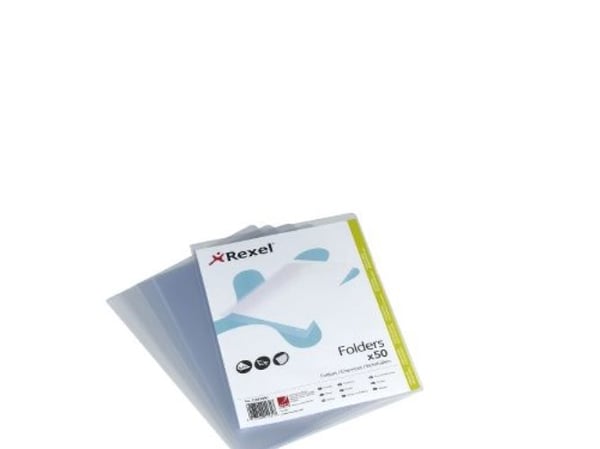 Rexel - L-formet mappe - for A4 (210 x 297 mm) - krystallklar (en pakke 50)