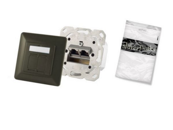 shiverpeaks BS74280-A, 2 x RJ-45, 6a, Antrasiitti, 1 kpl