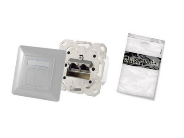 shiverpeaks BS74280-PW, 2 x RJ-45, 6a, Pärlemorfärgad, Vit, 1 styck