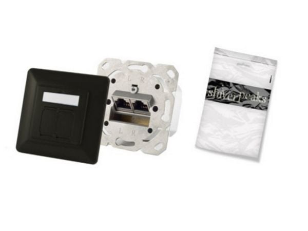 shiverpeaks BS74280-S, 2 x RJ-45, 6a, Musta, 1 kpl