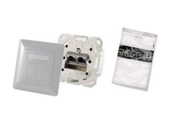 shiverpeaks BS74280-W, 2 x RJ-45, 6a, Vit, 1 styck