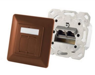 S-Conn BS74280-BR, 2 x RJ-45, 6a, ruskeanruskea