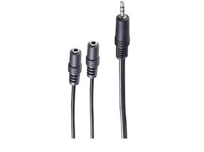 shiverpeaks BASIC-S audiokabel 3,5 mm jackstik - 2 x 3,5 mm jackkoppling, 0,2 m, stereo (BS30761)