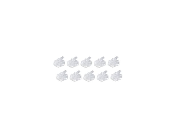 shiverpeaks BS72040-R10, RJ-11, Hvit, Hankjønn, Rett, Gull, 10 stykker
