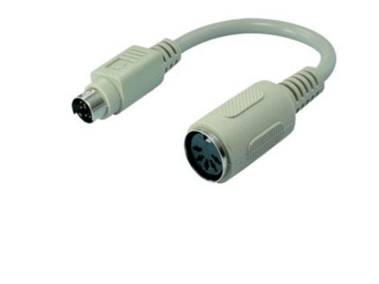 shiverpeaks BS78396, 0,2 m, 6-p Mini-DIN, urosliitin, naarasliitin, harmaa, 1 kpl