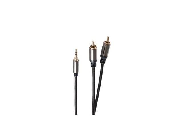 shiverpeaks BS20-32025, 3.5mm, Hankjønn, 2 x RCA, Hankjønn, 1 m, Sort