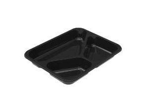 Tarjotin 3-huoneen 2227-3A CPET 150/210/400ml 227x178x30mm Musta,492 kpl/pakkaus