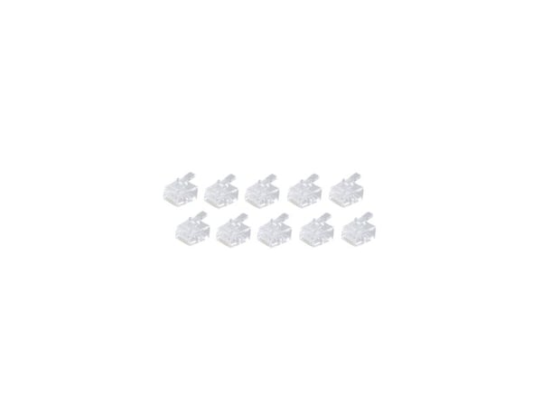 shiverpeaks ®-BASIC-S--verkkopistoke RJ12 6-nastainen, 6 kontaktia varattu, pyöreälle kaapelille, kullatut kontaktit--VE 10 (BS72050-R10)