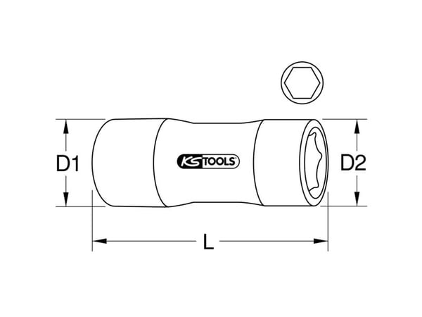 KS Tools 117.2345, Stikkontakt, 1/4", Metrisk, 1 hoder, 8 mm, Kromvanadiumstål