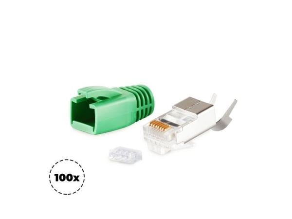 shiverpeaks BS72067-100G, RJ-45, Grønn, Hankjønn, Rett, Polykarbonat (PC), Cat5e/6/6A/7