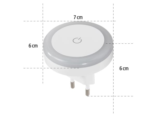 Hama Touch Switch, Pluggbart nattlys, Hvit, Gult, Baderom, Soverom, Barnerom, Gang, Berøringskontroll, 1 stykker