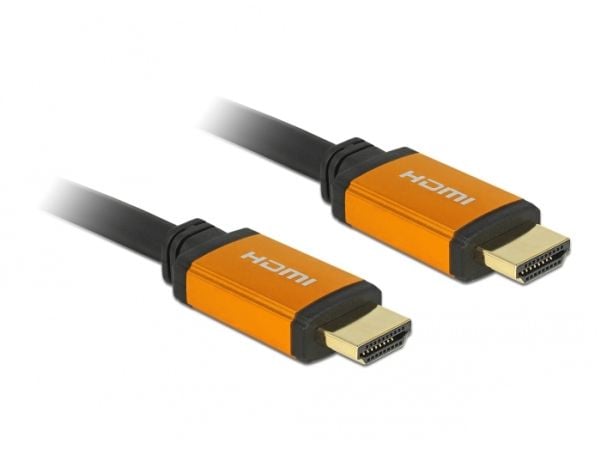 Delock - High Speed - HDMI-kabel - HDMI hann til HDMI hann - 3 m - trippel beskyttelse - svart, gull - støtte for Dolby DTS-HD Master Audio, støtte...