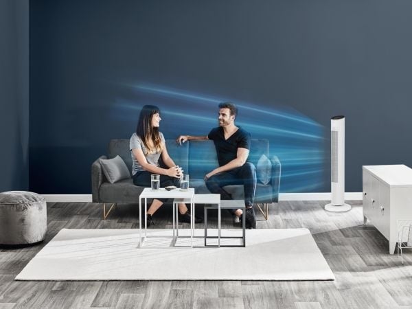 Rowenta Eole Ultra VU6871, Husholdningstårnvifte, Hvit, Gulv, Bord, 55 dB, 193,8 m³/t, Knapper, Trådløs