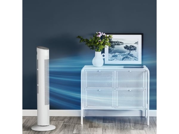 Rowenta Eole Ultra VU6871, Husholdningstårnvifte, Hvit, Gulv, Bord, 55 dB, 193,8 m³/t, Knapper, Trådløs