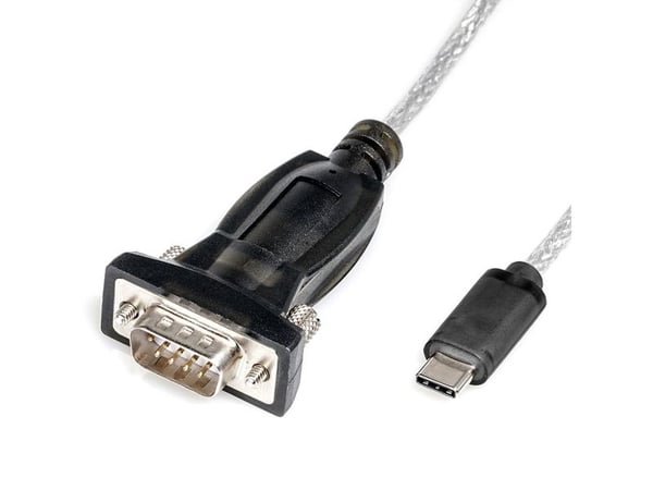 ROLINE 12.02.1164, Musta, 1,8 m, USB Type-C, DB-9, urosliitin, urosliitin, urosliitin