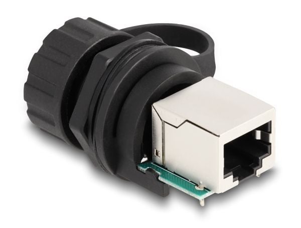 Delock - Nettverkkopler - RJ-50 (hunn) til RJ-50 (hunn) - IP68 - protective cap - svart