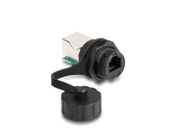 Delock - Nettverkkopler - RJ-12 (hunn) til RJ-12 (hunn) vernehette - svart