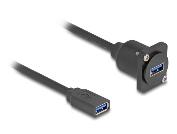 Delock D-Type USB 5 Gbps-kabel Type-A-kontakt til Type-A-kontakt svart 20 cm