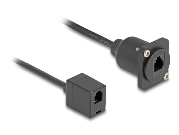 Delock - Nettverkskabel - RJ-10 (hunn) til RJ-10 (hunn) D-sub - 30 cm - svart