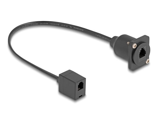 Delock - Nettverkskabel - RJ-10 (hunn) til RJ-10 (hunn) D-sub - 30 cm - svart