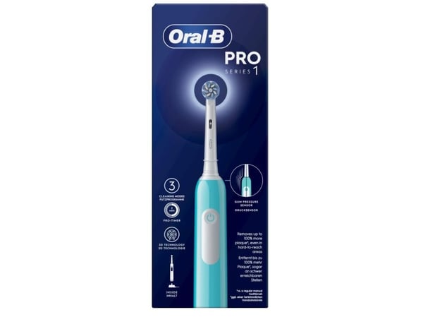 Oral-B Pro 1 Sensitive Clean, Vuxen, Roterande och oscillerande tandborste, Daglig vård, Känslig, Tandblekning, 20000 rörelser per minut, Blå, 8800...