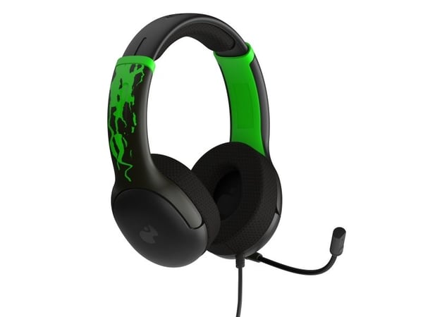 PDP Airlite Glow, Kabel, Spela, Headset, Svart, Grön