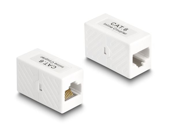 Delock - Nettverkkopler - RJ-45 (hunn) til RJ-45 (hunn) - UTP - CAT 6 - hvit