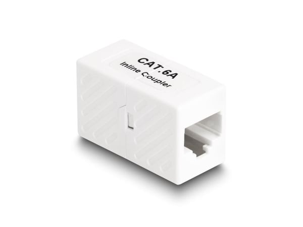 Delock sovitin RJ45 naaras RJ45 naaras Cat.6A UTP valkoinen