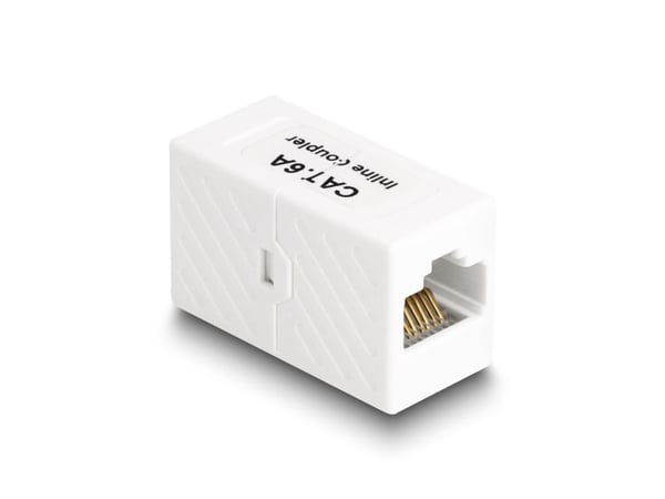 Delock sovitin RJ45 naaras RJ45 naaras Cat.6A UTP valkoinen