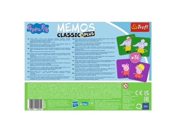 Peppa Pig Memos Classic & Plus, Brettspillutvidelse, Minne, 3 år