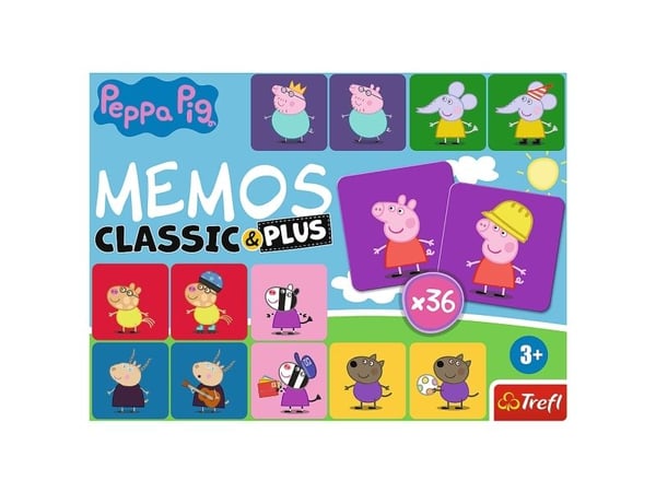 Peppa Pig Memos Classic & Plus, Brettspillutvidelse, Minne, 3 år