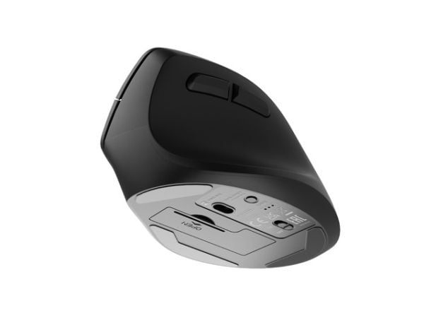 NATEC CRAKE 2, Høyre hendt, Vertikalt design, Optisk, Bluetooth, 2400 DPI, Sort
