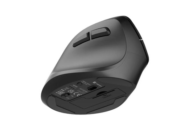 NATEC CRAKE 2, vänster hand, Vertikal design, Optisk, Bluetooth, 2400 DPI, Svart