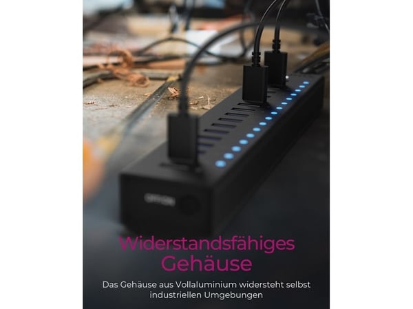 ICY BOX IB-HUB1717-U3 17-port USB-hub USB 3.2 Gen 1 Type-A til USB Typ-B 5000 Mbit/s svart