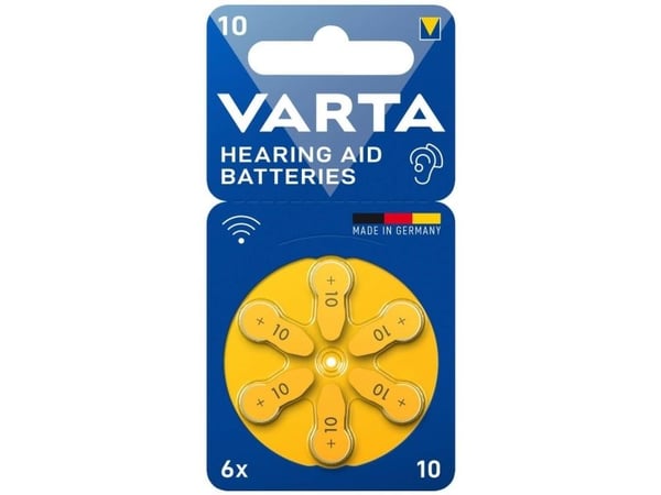 Varta 10, Engangsbatteri, PR70, Zink-luft, 1,45 V, 6 stykker, Hg (kvikksølv)