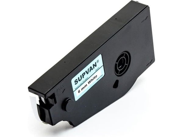 SUPVAN TECHNOLOGY Selvklebende tape hvit 6mm 16m TP-L06EW