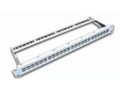 Wirewin 24-Port Keystone-modul tomt panel, 19", grått, skjermet Keystone System (TKS PANEL 24)