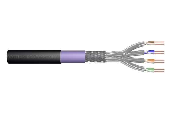 DIGITUS Professional - Samlet kabel - 500 m - SFTP, PiMF - CAT 7 - utendørs, solid - svart, RAL 9005
