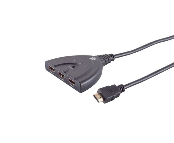 shiverpeaks SP05-02001, 0,5 m, HDMI Type A (Standard), 3 x HDMI, 3D, 18 Gbit/sek., Svart